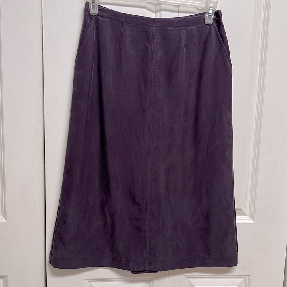 Sigrid Olsen Dark Purple 2 Pocket Midi High Rise Skirt Size 10
